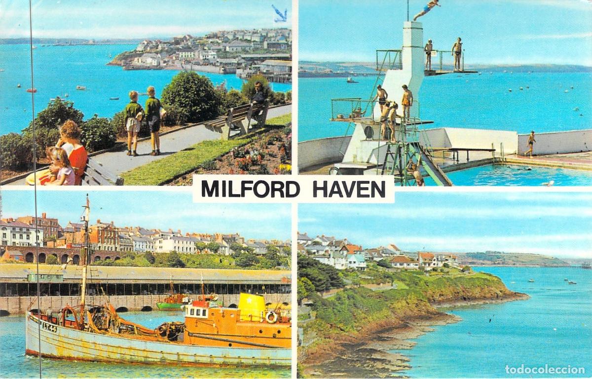 Postcards: Postal de Milford Haven, Gales - Multi-vista con Piscina y Muelles
