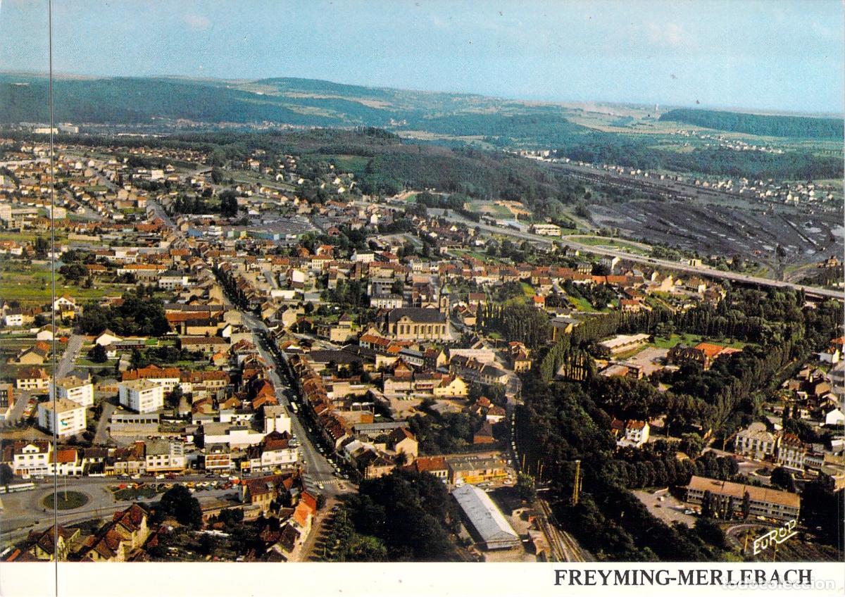 Postcards: Postal de Freyming-Merlebach Francia Vista A&eacute;rea de la Ciudad
