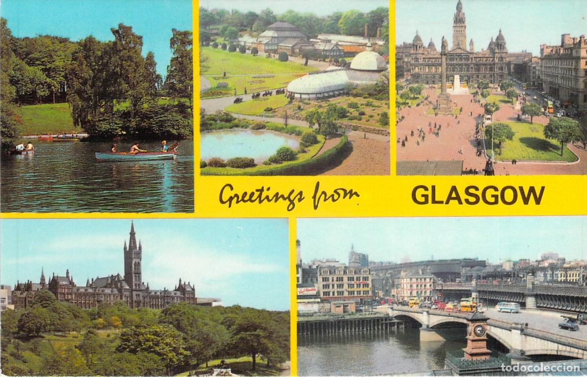 Postales: Postal de Glasgow con Vistas Panor&aacute;micas de la Ciudad, Escocia