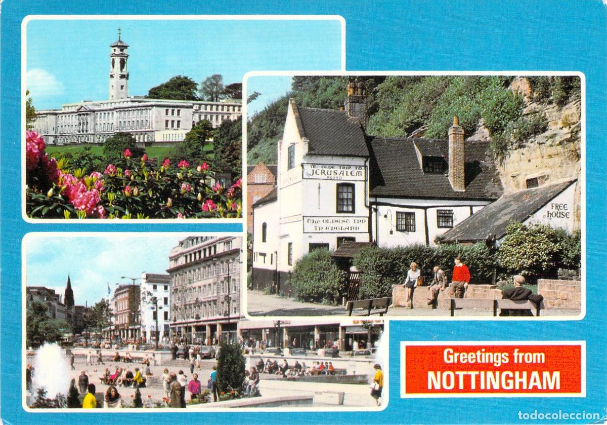 Postcards: Postal de Nottingham Inglaterra - Vistas de la Universidad y Ye Olde Trip