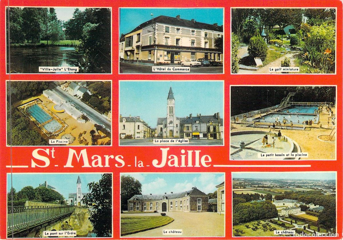 Postales: Postal de Saint-Mars-la-Jaille Francia Vistas M&uacute;ltiples del Castillo e Iglesia