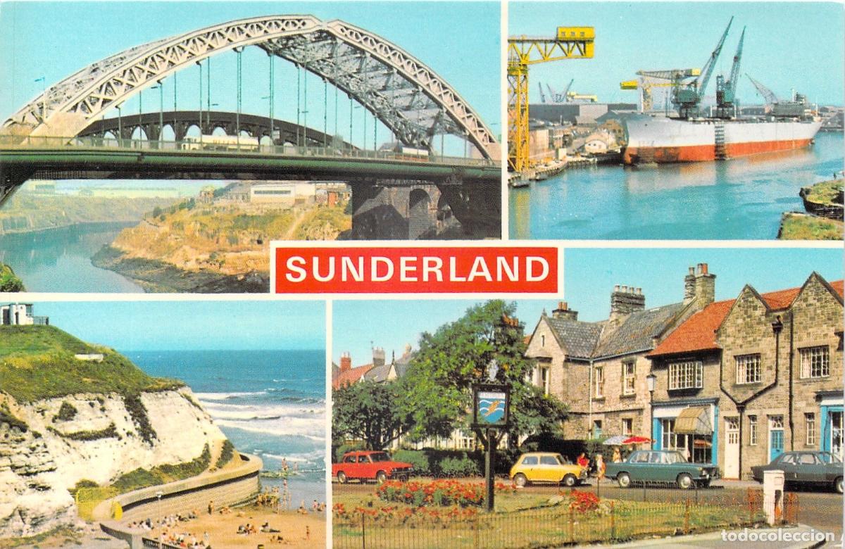 Postales: Postal de Sunderland: Puente Wearmouth, Astillero y Costa de Roker