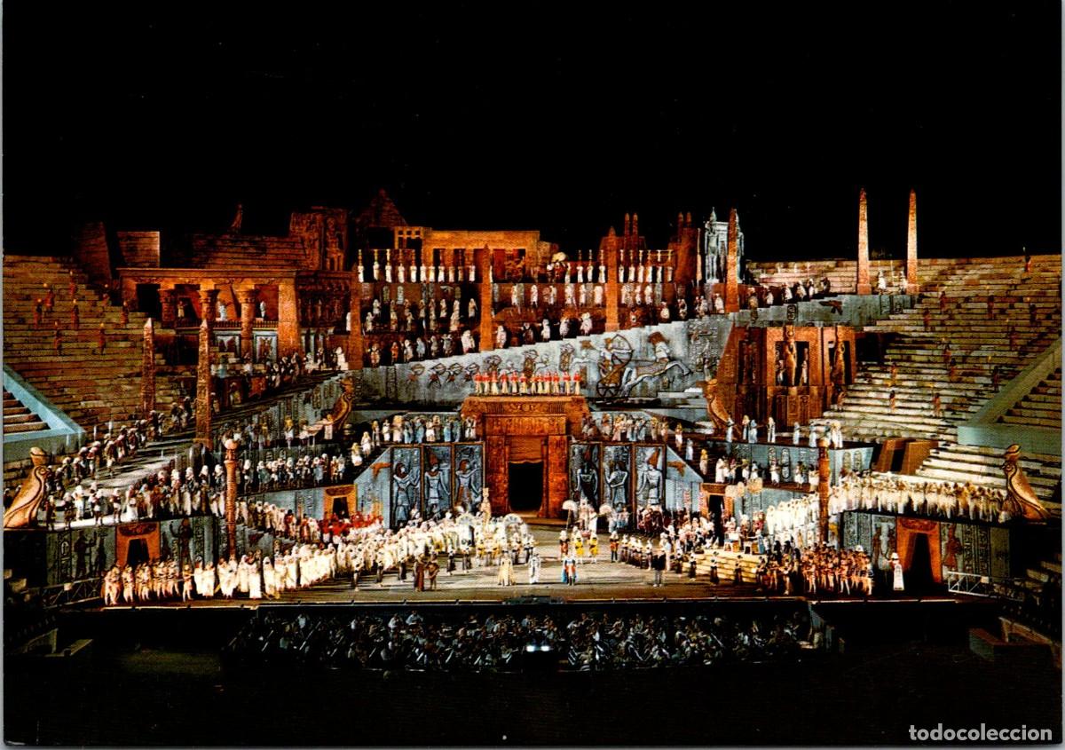 Postales: Italia - Verona - Arena - Stagione lirica - Aida (Temporada de &Oacute;pera - Aida) - 147x103mm - M&uacute;sica