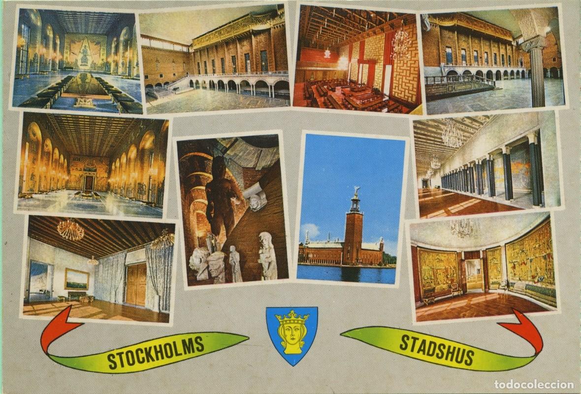 Postales: N&ordm; S. 119-ESTOCOLMO. Ayuntamiento. Suecia. Diversos aspectos. Sin circular. ED. SA MAR