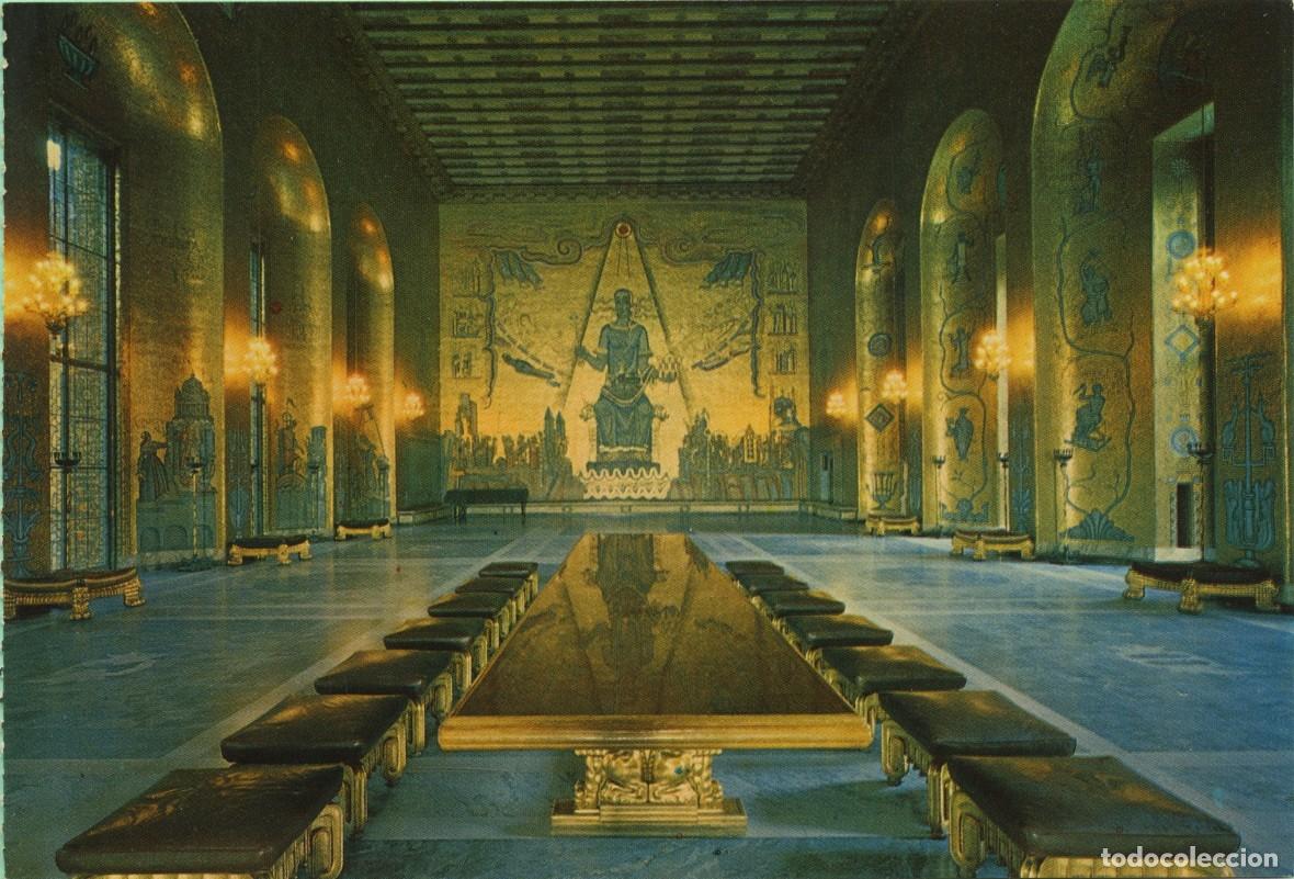 Postales: N&ordm; S. 116-ESTOCOLMO. Suecia. Ayuntamiento. La gigantesca &rdquo;Reina de M&auml;lar&rdquo;. Sin circular. ED. SA MAR