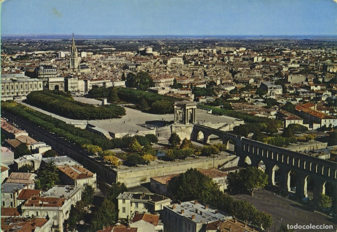 Postales: N&ordm; 34.172.01-MONTPELLIER (H&eacute;rault). France. Vue a&eacute;rienne. Le Jardin du Peyrou et l'Arqueduc St-Cl&eacute;me