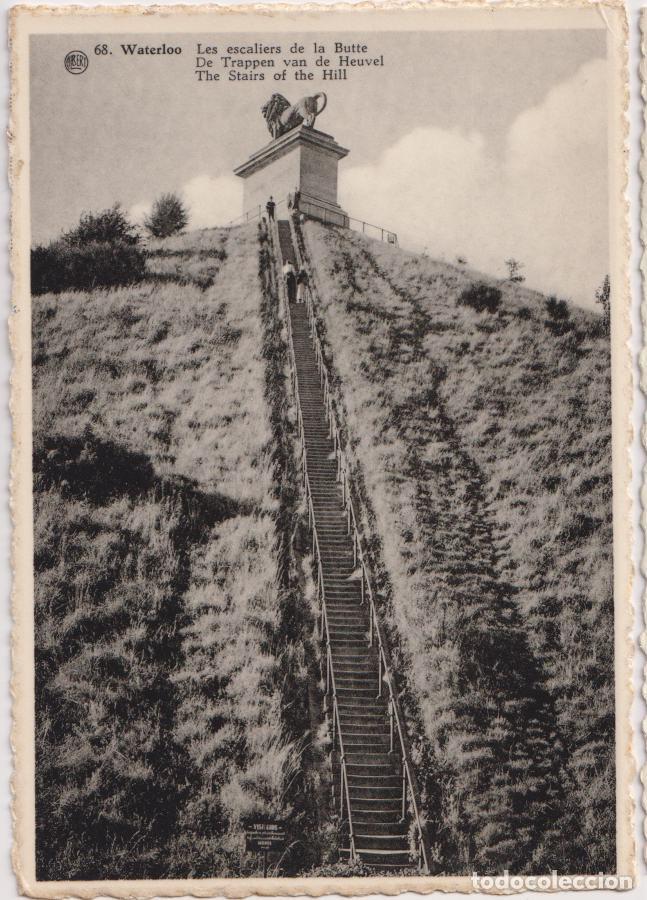 Postales: WATERLOO, LA COLINA DEL LE&Oacute;N, ESCALERAS - ALBERT N&ordm;68 - S/C