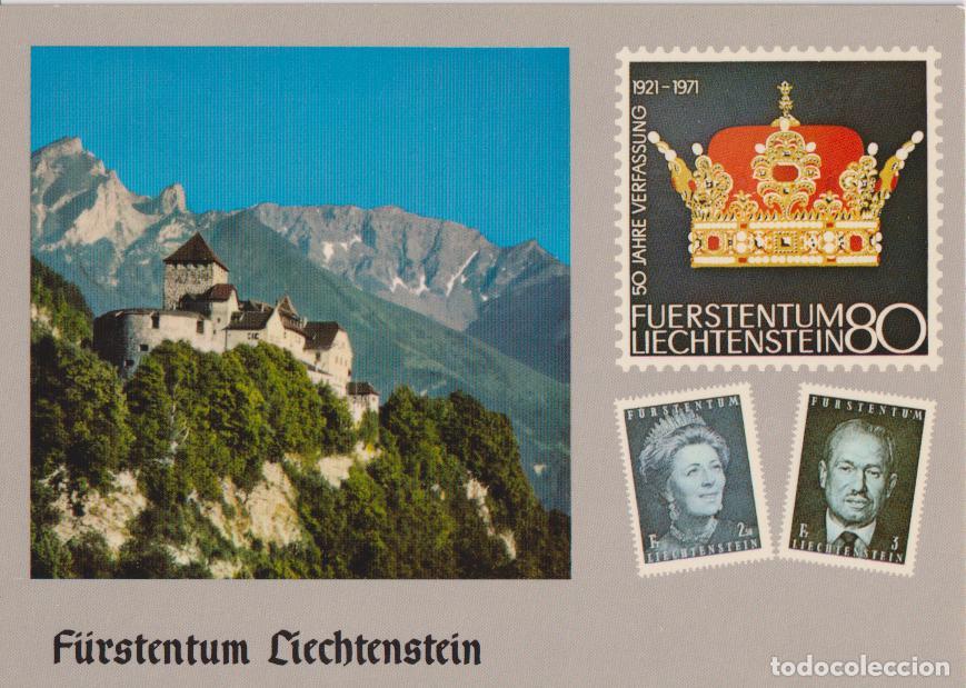 Postales: LIECHTENSTEIN, PRINCIPES, 50&ordm; ANIVERSARIO DE LA CONSTITUCI&Oacute;N &ndash; ED.S EBERLE N&ordm;1421 &ndash; S/C