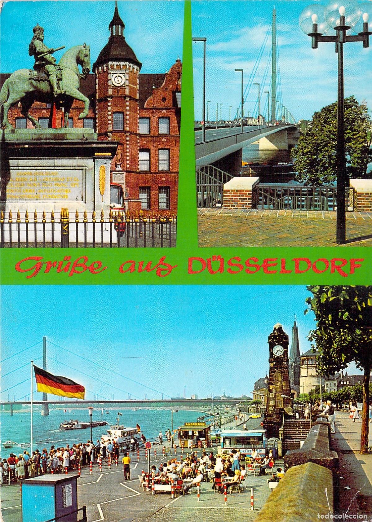 Postales: Postal Multi-vista de D&uuml;sseldorf con Monumentos y Puente sobre el Rin