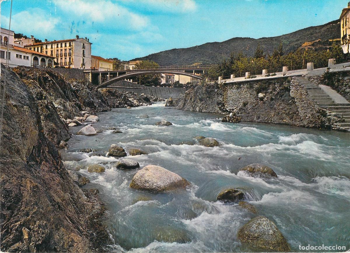 Postales: Postal de Am&eacute;lie-les-Bains y el R&iacute;o Tech, Pirineos Orientales