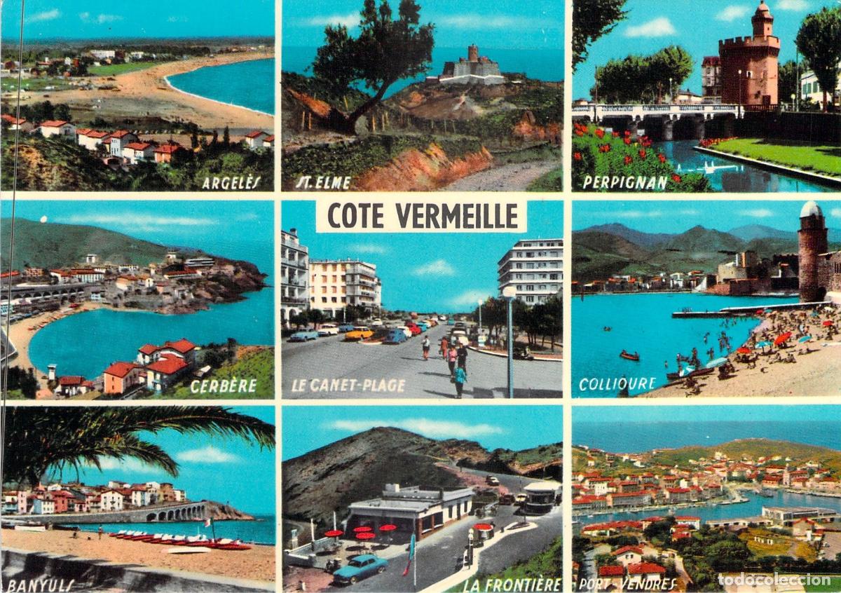 Postales: Postal Multivista de la C&ocirc;te Vermeille, Francia