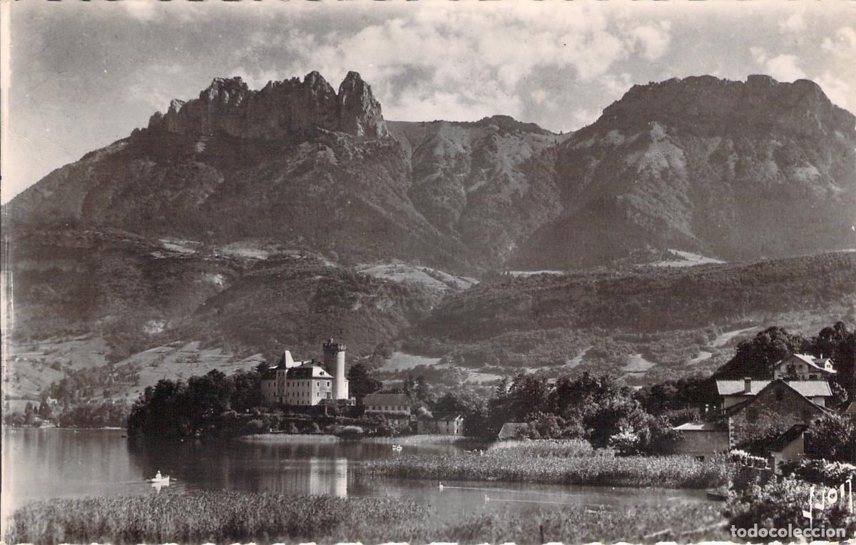 Cartoline: Postal de Annecy: Castillo de Duingt y Dientes de Lanfon