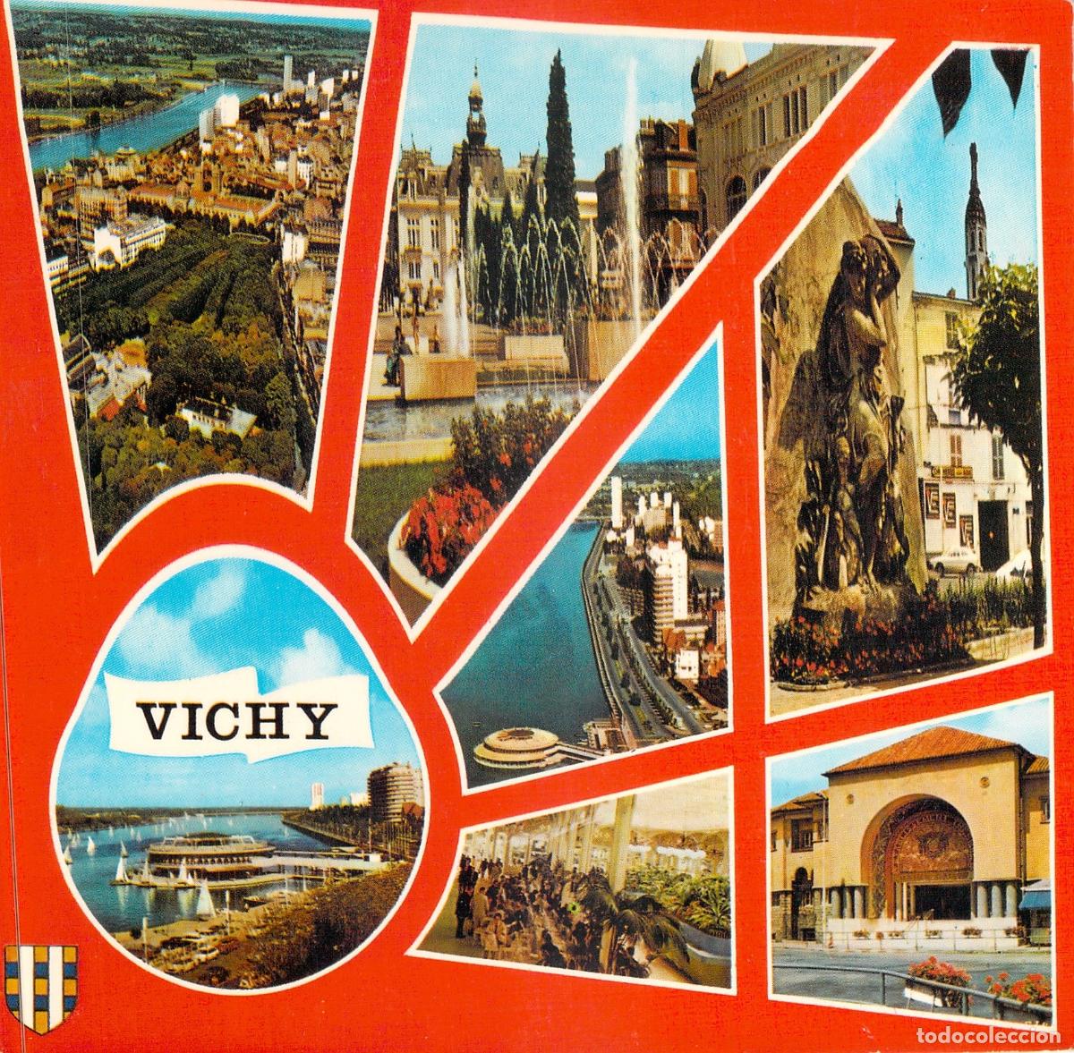 Cartoline: Postal Tur&iacute;stica Multi-vista de Vichy, Francia - Monumentos y Fuentes