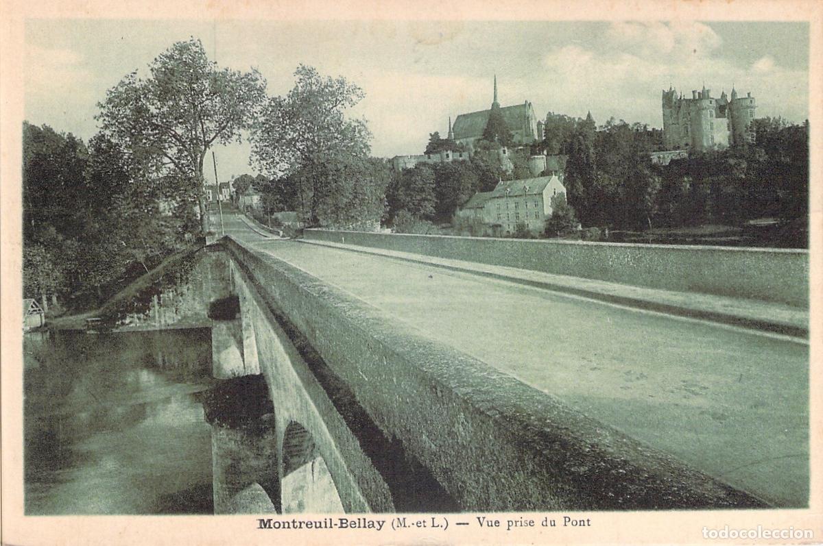 Cartoline: Postal de Montreuil-Bellay Francia Vista desde el Puente
