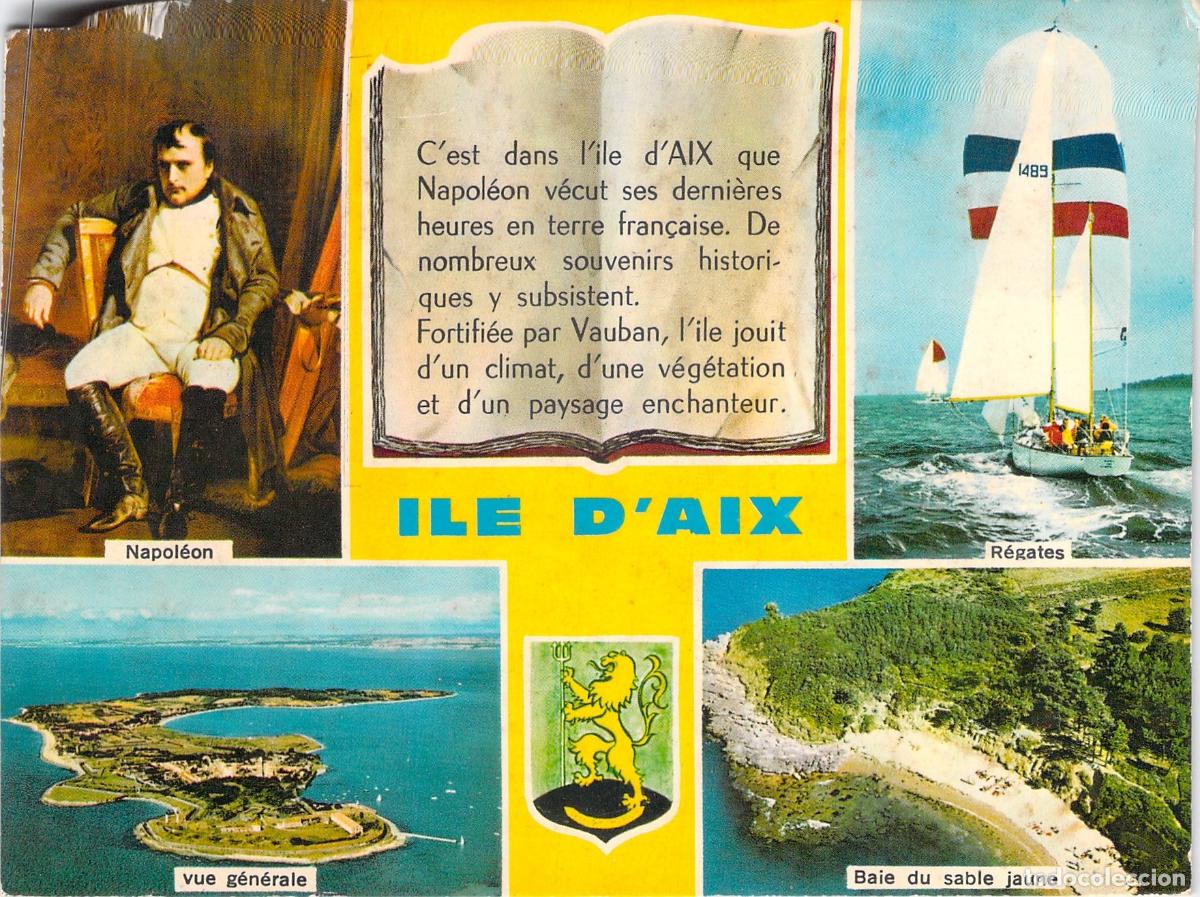 Postales: Postal de la Isla de Aix con Napole&oacute;n y Paisajes de Francia
