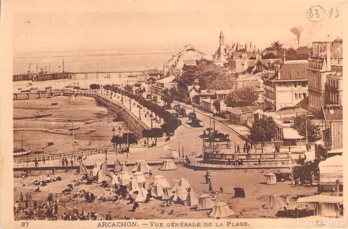 Postales: Postal de Arcachon, Francia: Vista General de la Playa