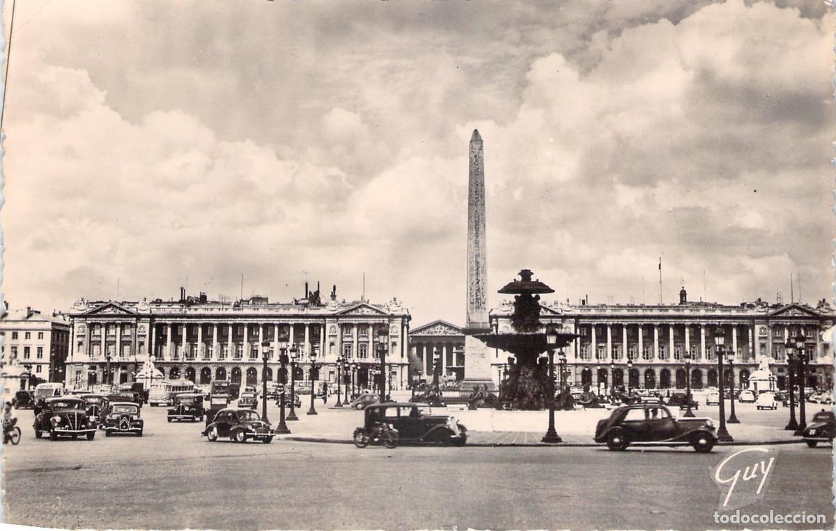 Postales: Postal de la Plaza de la Concordia en Par&iacute;s, Francia