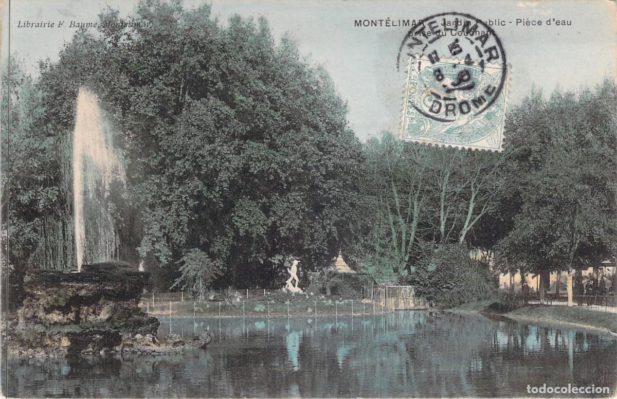 Postales: Postal de Mont&eacute;limar Francia Jard&iacute;n P&uacute;blico y Fuente