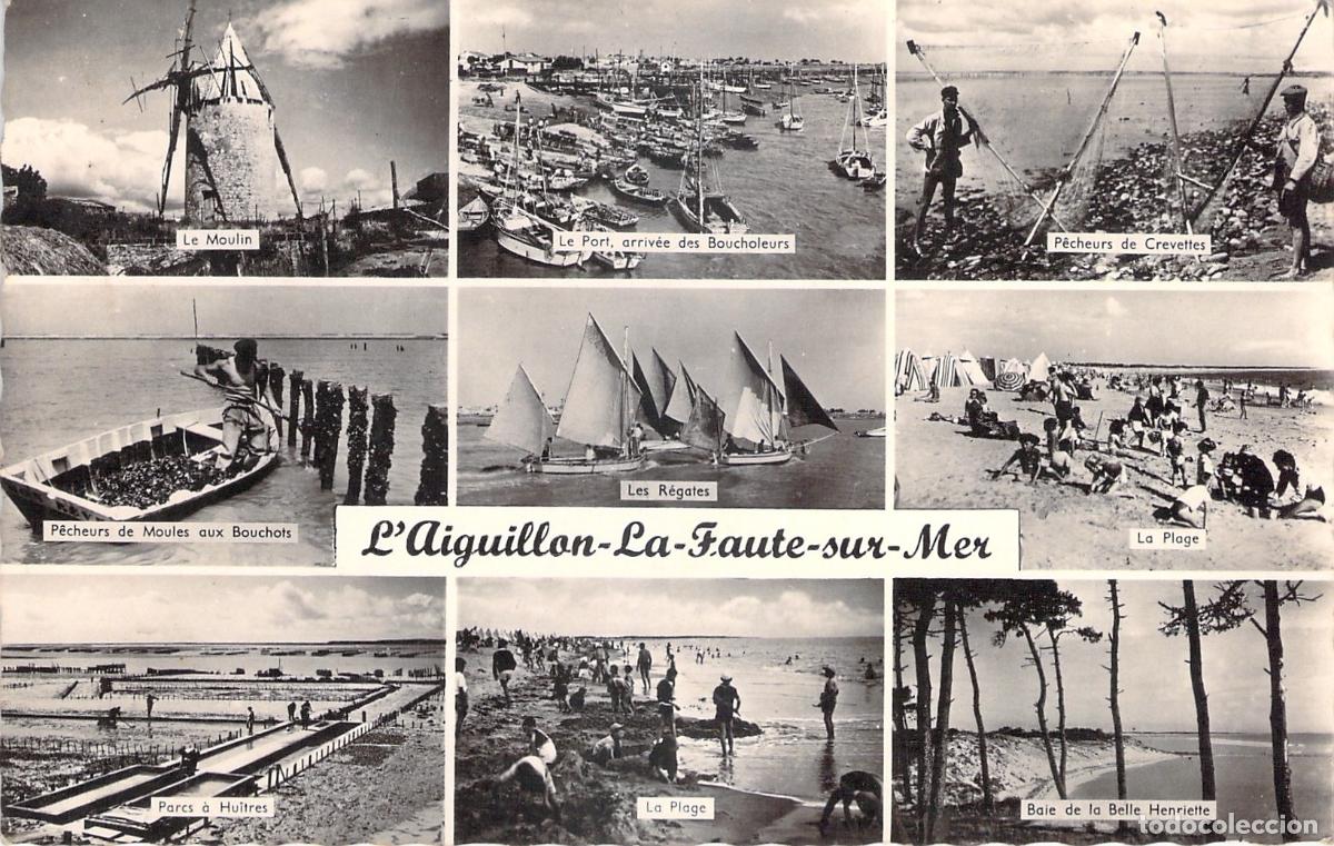 Postkarten: Postal de L'Aiguillon y La Faute-sur-Mer, Francia - Escenas Mar&iacute;timas