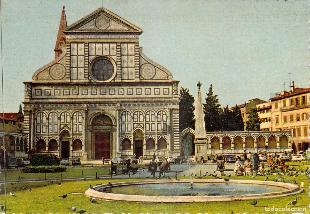 Postkarten: Postal de la Plaza e Iglesia de Santa Maria Novella en Florencia