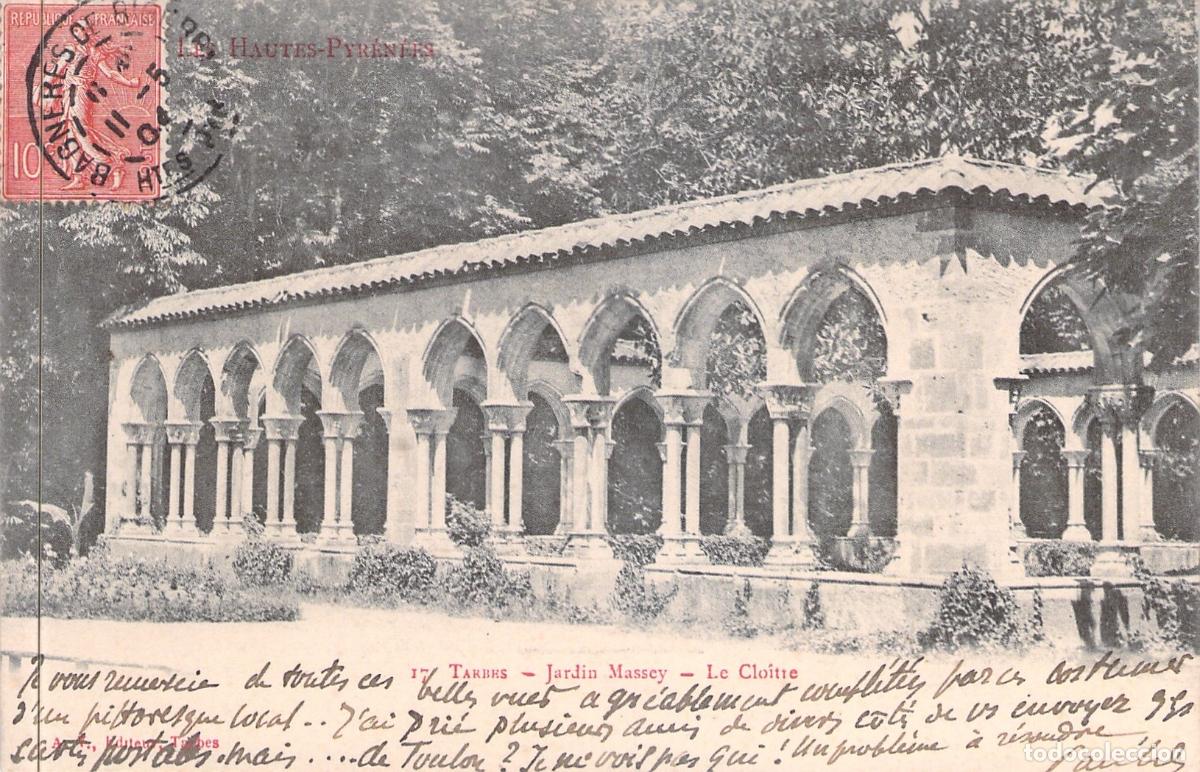 Postkarten: Postal de Tarbes, Claustro del Jard&iacute;n Massey, Francia