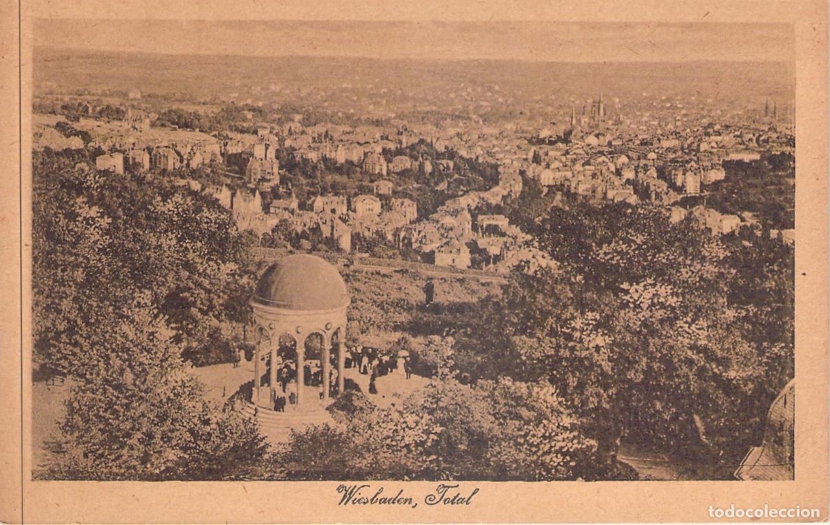 Postales: Postal de Wiesbaden, Alemania - Vista Panor&aacute;mica y Mon&oacute;ptero