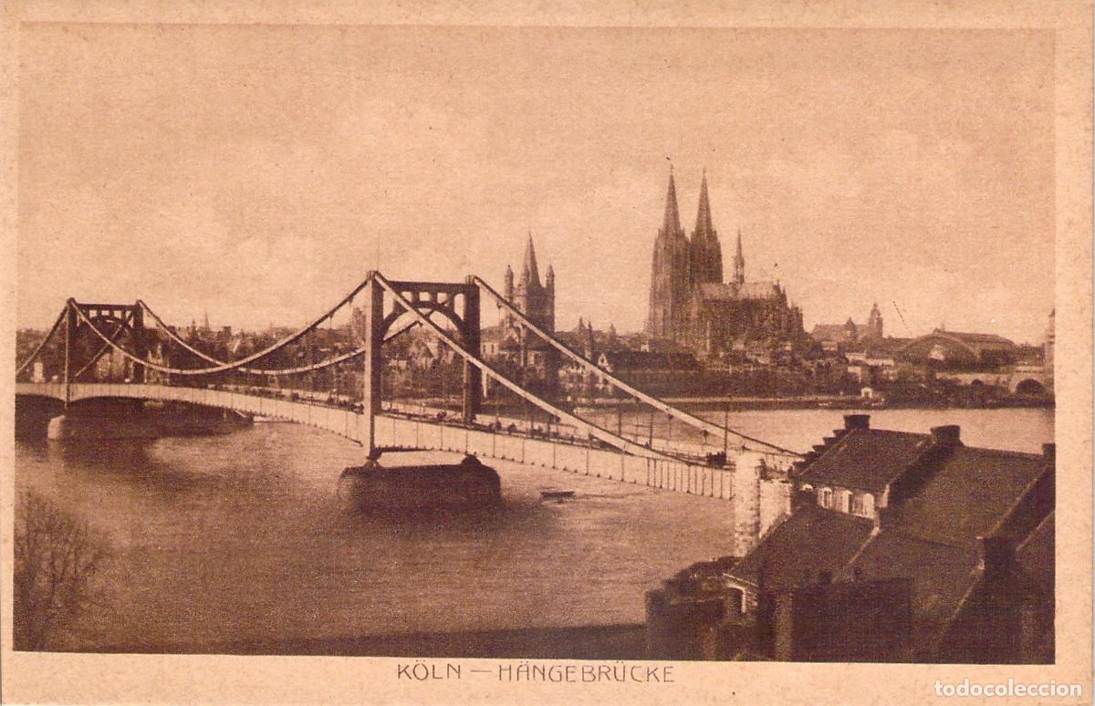 Postcards: Postal de Colonia, Alemania: Catedral y Puente Colgante sobre el Rin