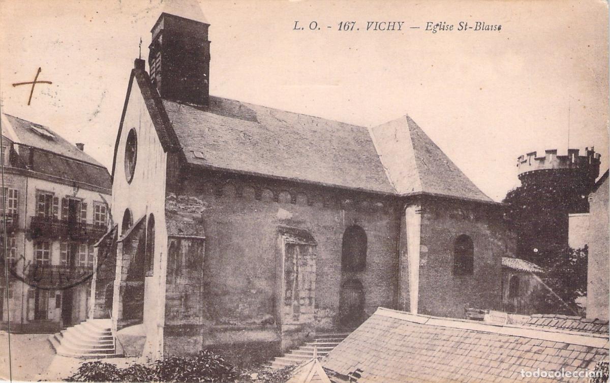 Postales: Postal de la Iglesia Saint-Blaise en Vichy, Francia