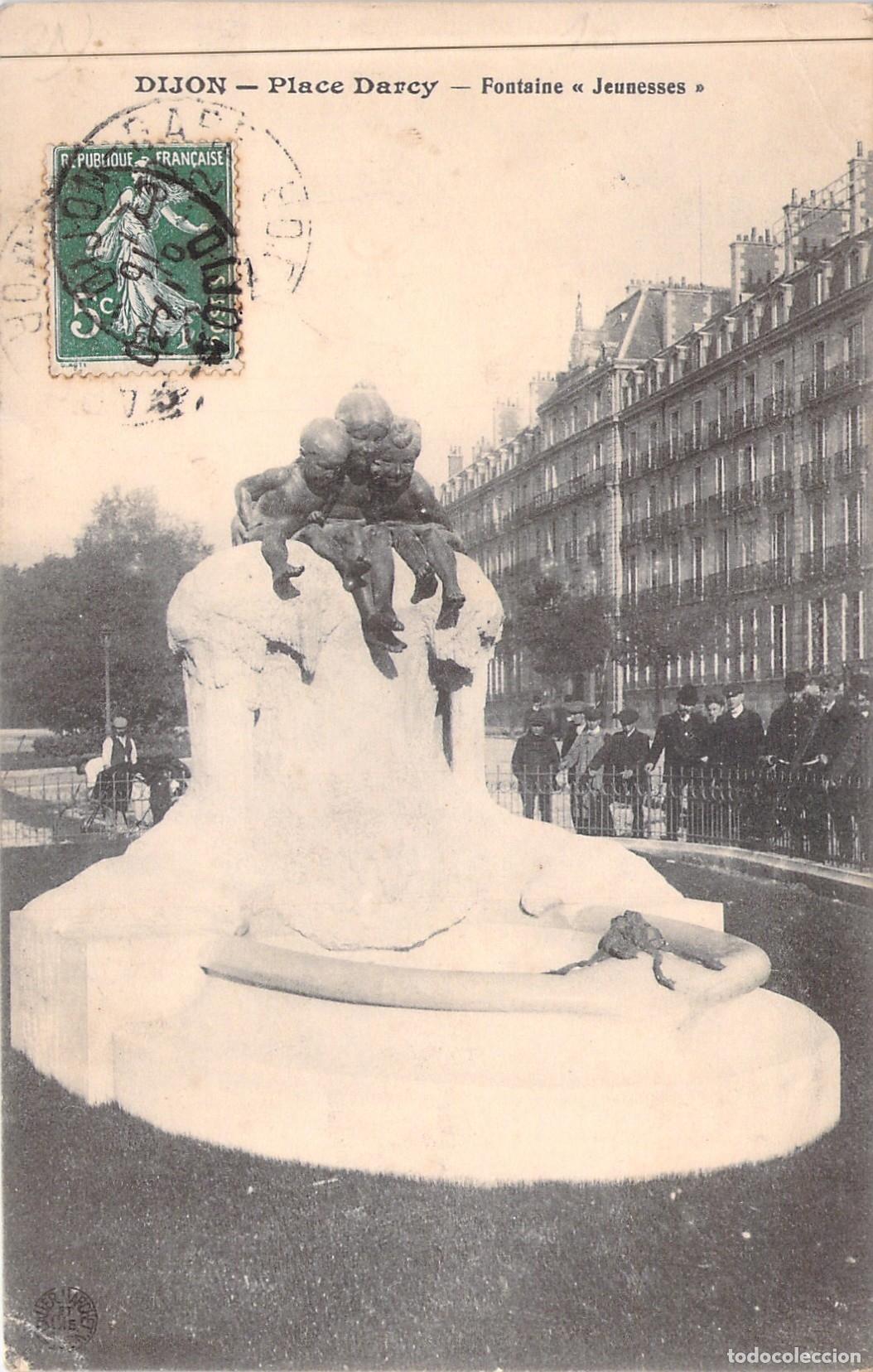Postales: Tarjeta Postal de la Fuente Jeunesses en la Place Darcy de Dijon