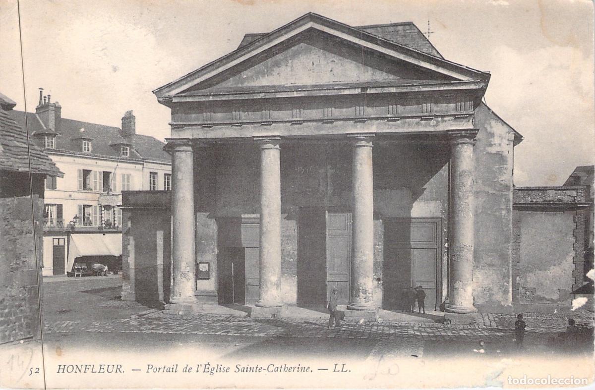 Postales: Postal de Honfleur: Portal de la Iglesia de Sainte-Catherine