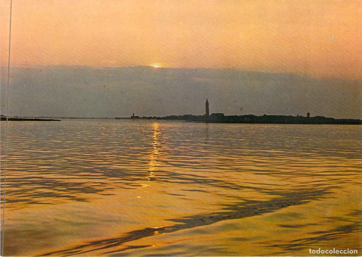 Postales: Postal de Burano Venecia Atardecer en la Laguna