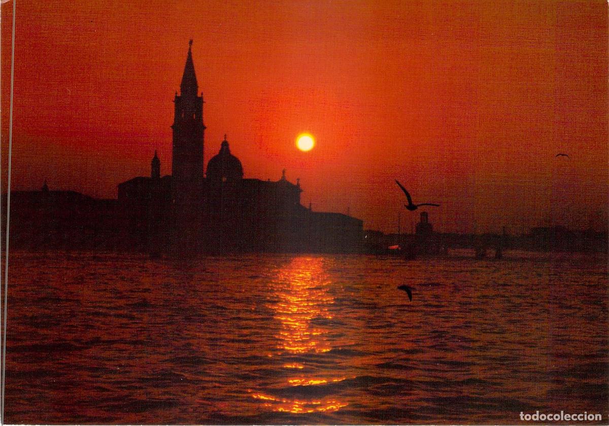 Postales: Postal de Venecia Isla de San Giorgio Maggiore al Atardecer