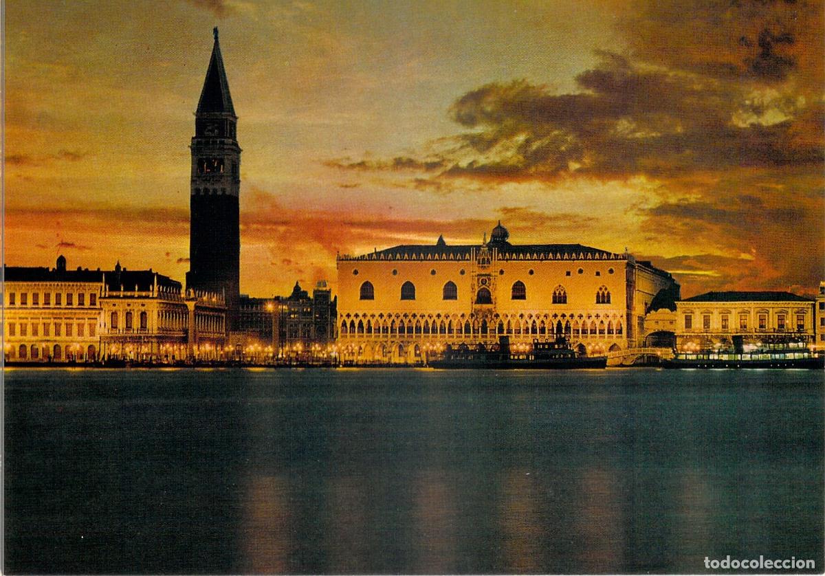 Postales: Postal de Venecia, Bacino San Marco al Atardecer y Palacio Ducal