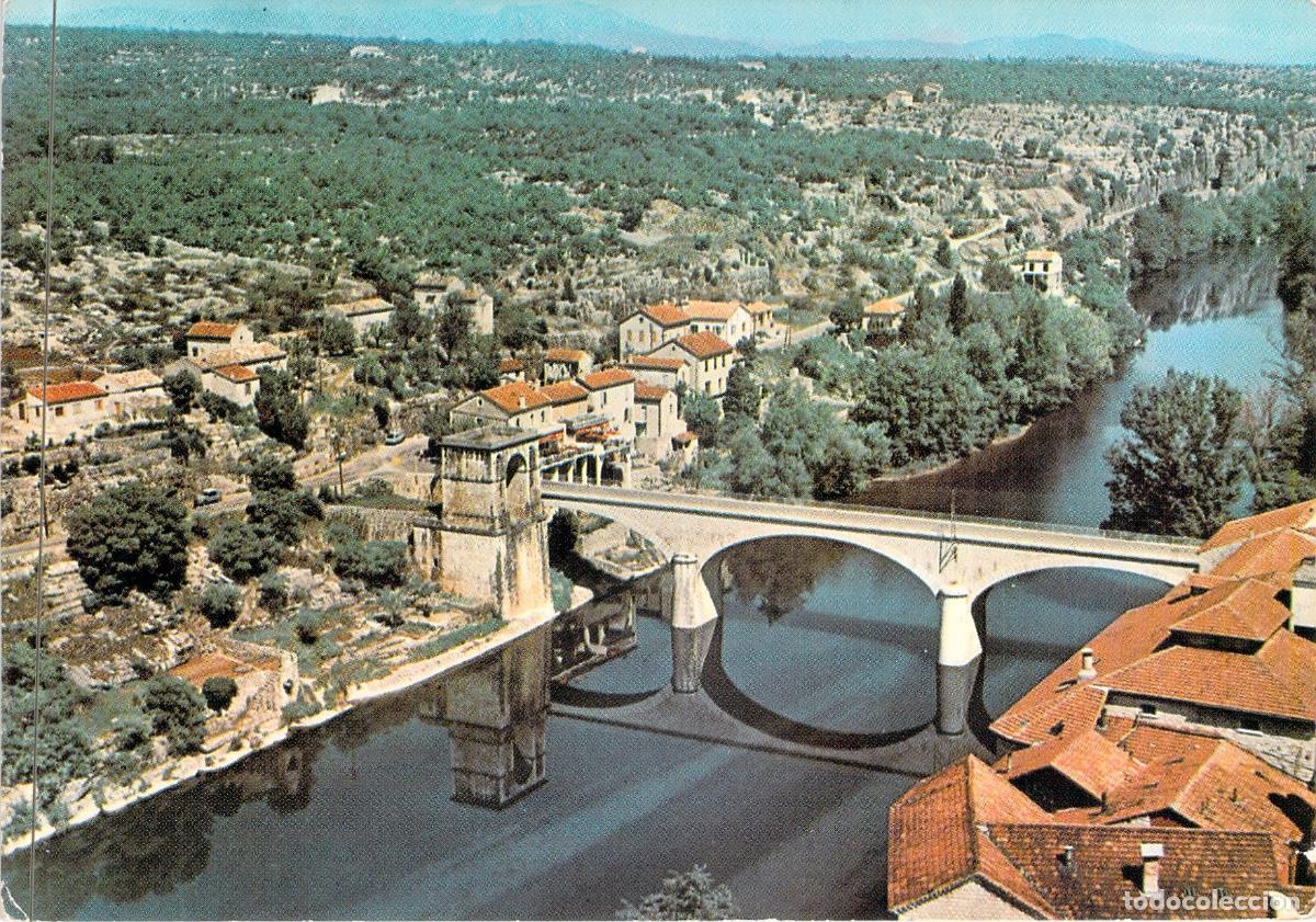 Postales: Postal de Ruoms, Ard&egrave;che, Francia - Vista General del Puente y R&iacute;o
