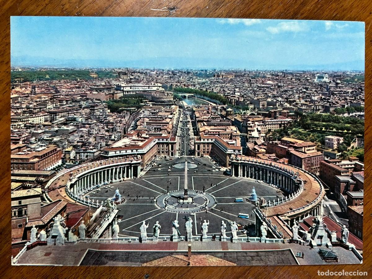 Cartoline: POSTAL VATICANO PIAZZA S. PIETRO ROMA - PANOR&Aacute;MICA DESDE LA CUPULA - VINTAGE A&Ntilde;OS 60 SIN CIRCULAR