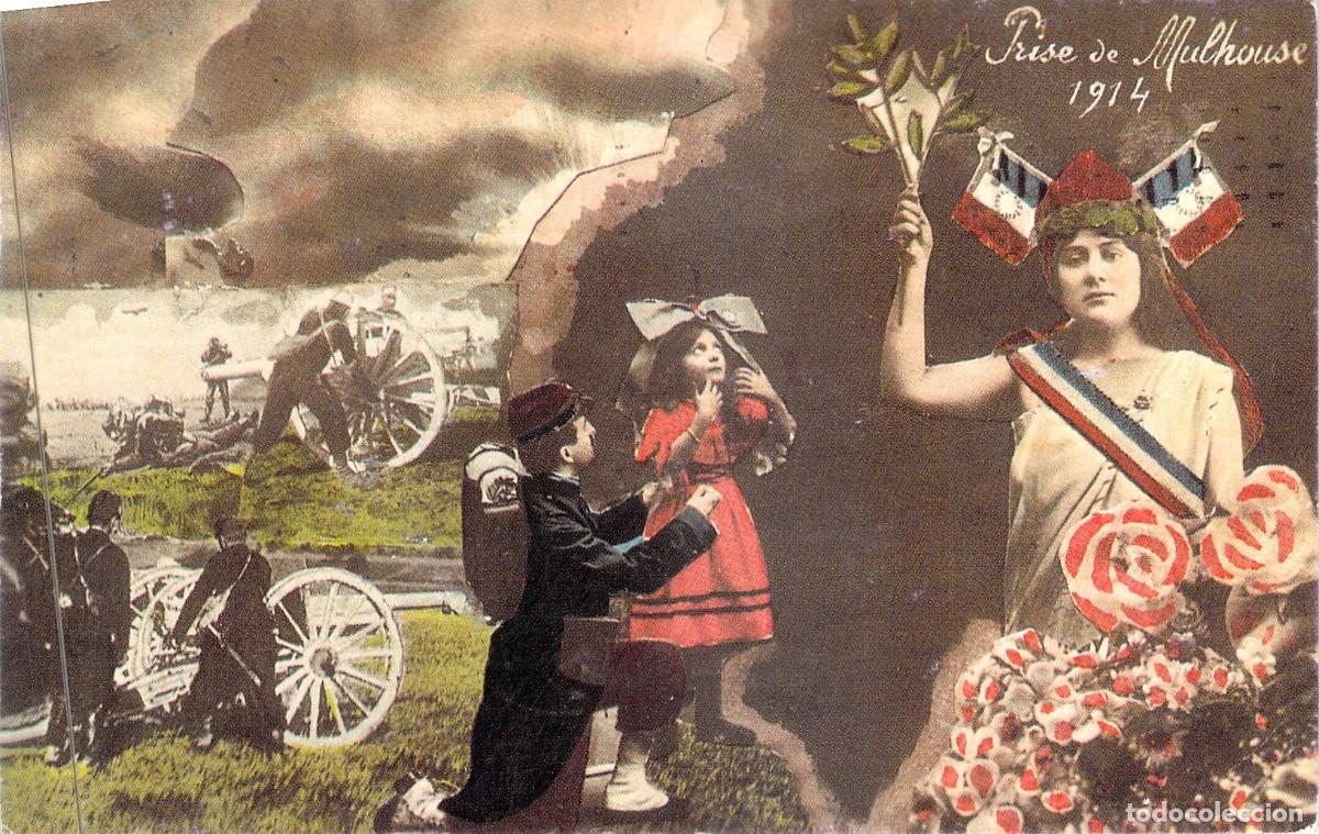 Postales: Postal Patri&oacute;tica de la Toma de Mulhouse Primera Guerra Mundial
