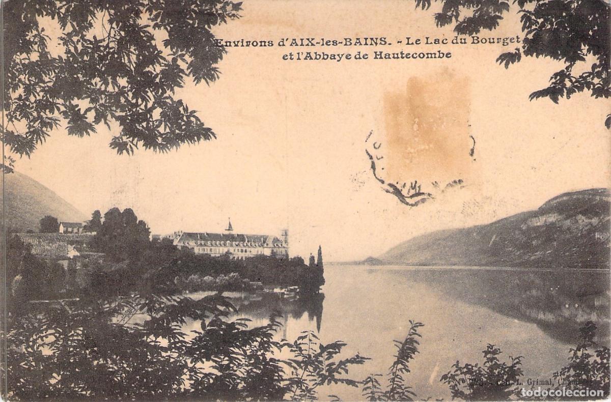 Postales: Postal del Lac du Bourget y la Abad&iacute;a de Hautecombe, Aix-les-Bains