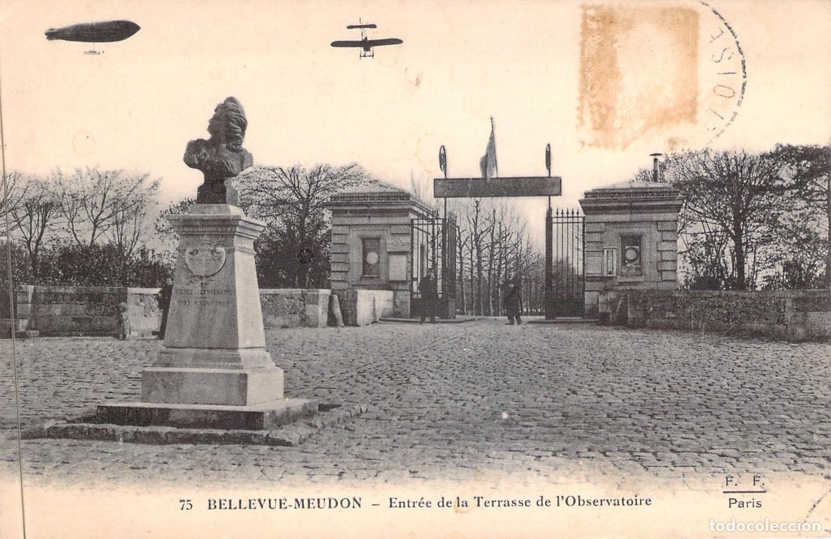 Postales: Postal Entrada Terraza del Observatorio Bellevue-Meudon con Aviaci&oacute;n