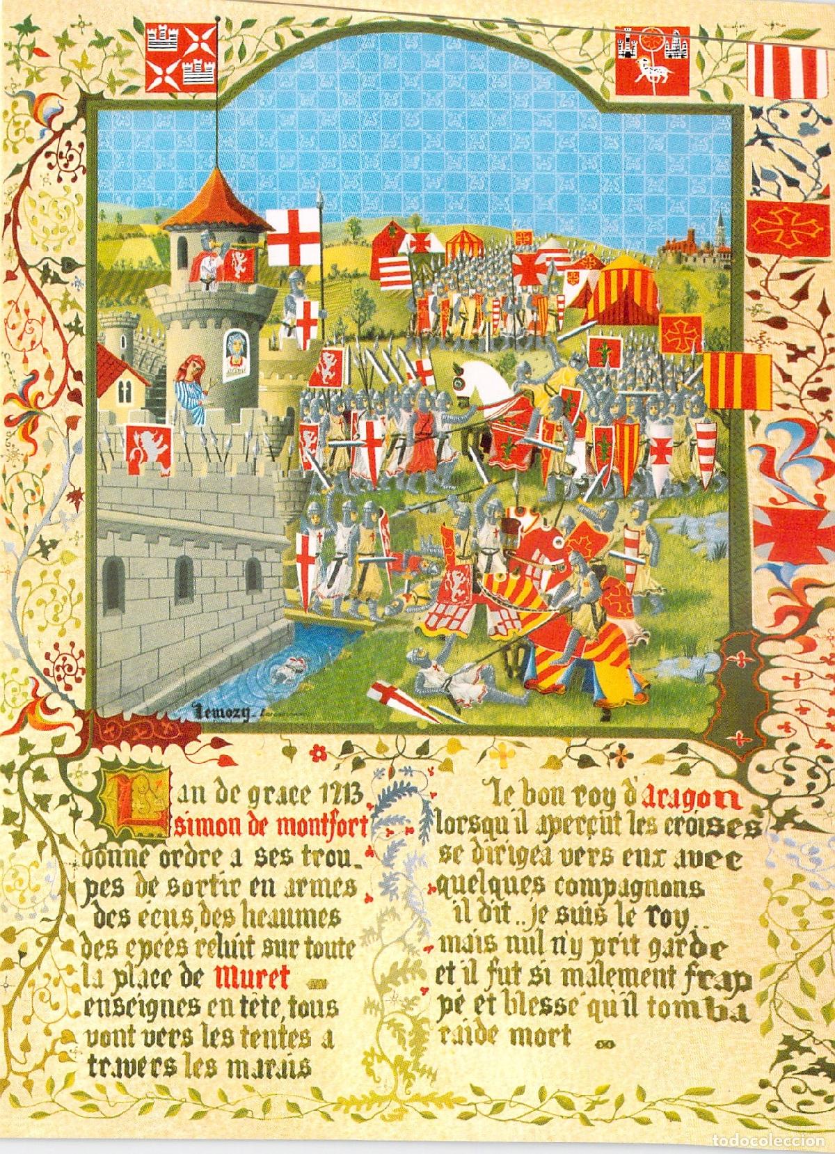 Postales: Postal Batalla de Muret Historia del Catarismo Rey de Arag&oacute;n