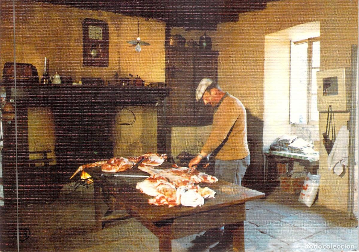Postales: Postal Escenas de la Vida Campesina: Preparaci&oacute;n del Cerdo