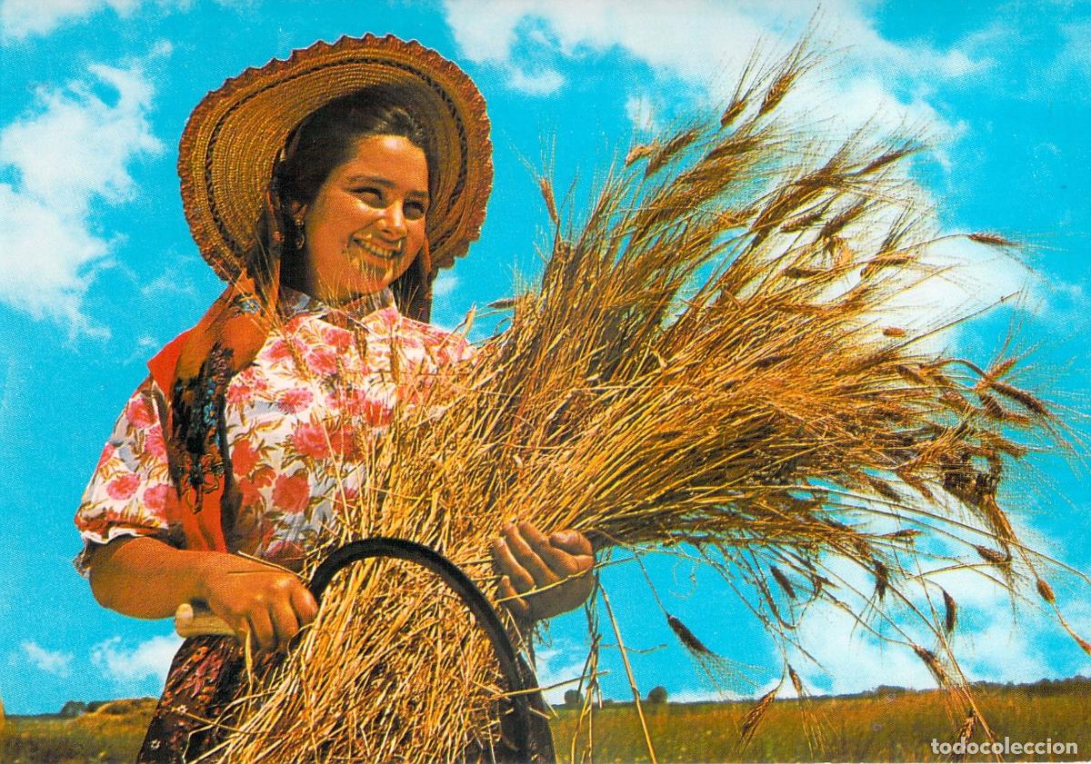 Postales: Postal de Segadora en Ribatejo, Portugal - Traje T&iacute;pico y Cosecha