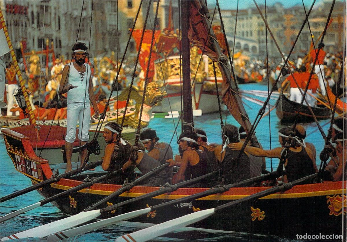 Postales: Postal de la Regata Hist&oacute;rica en Venecia, Italia