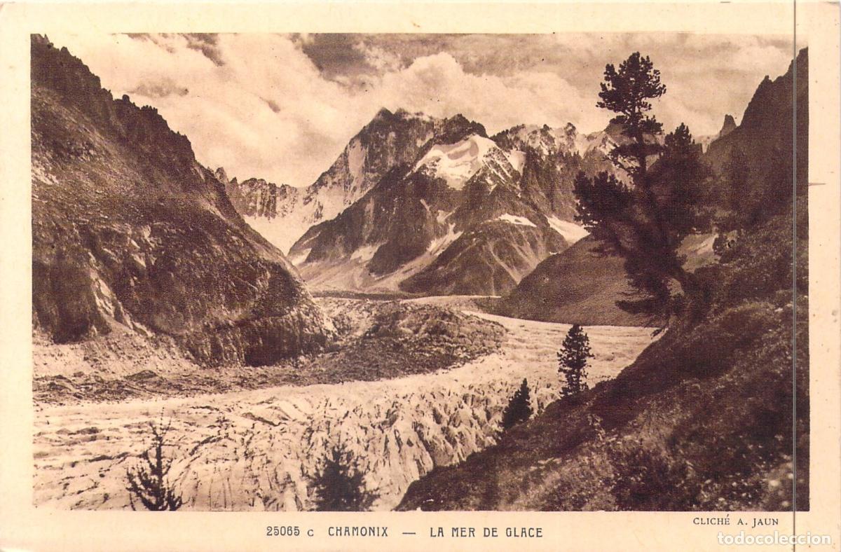 Cartoline: Postal de Chamonix - Paisaje de La Mer de Glace en los Alpes