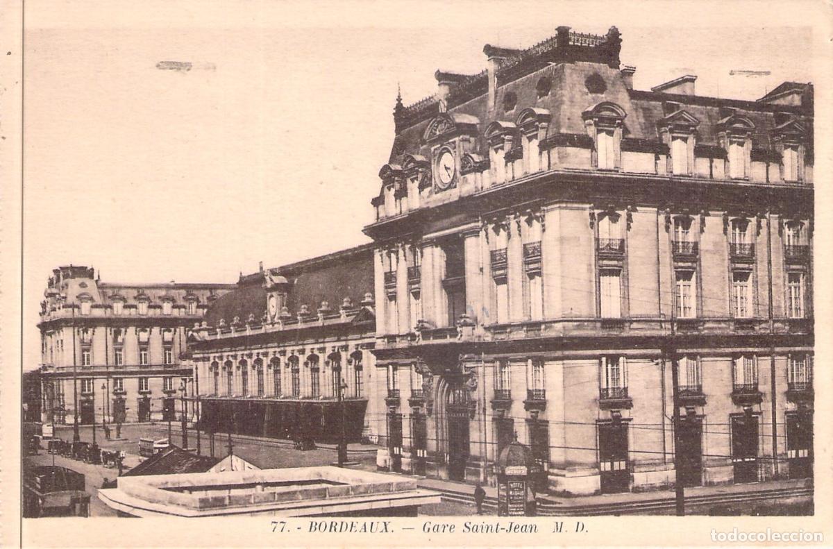 Cartoline: Postal de la Estaci&oacute;n de Tren Gare Saint-Jean en Burdeos, Francia