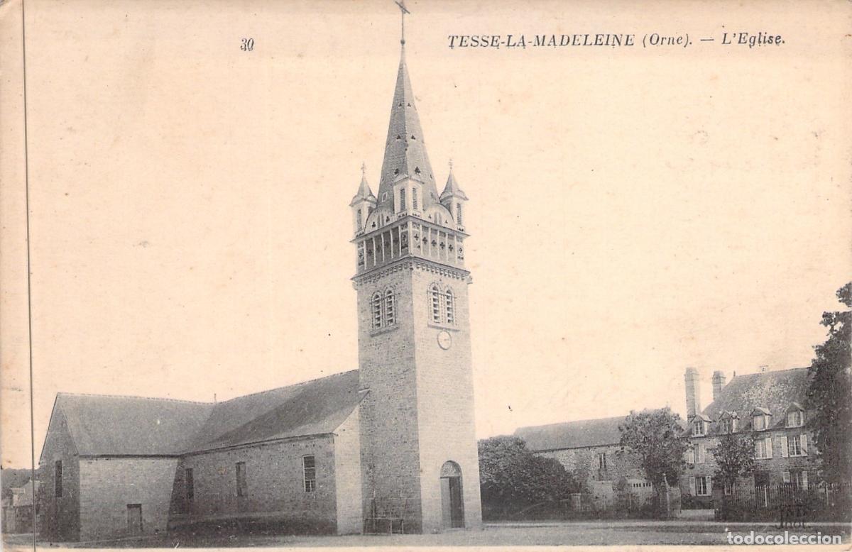 Cartoline: Postal Iglesia de Tess&eacute;-la-Madeleine, Orne, Francia