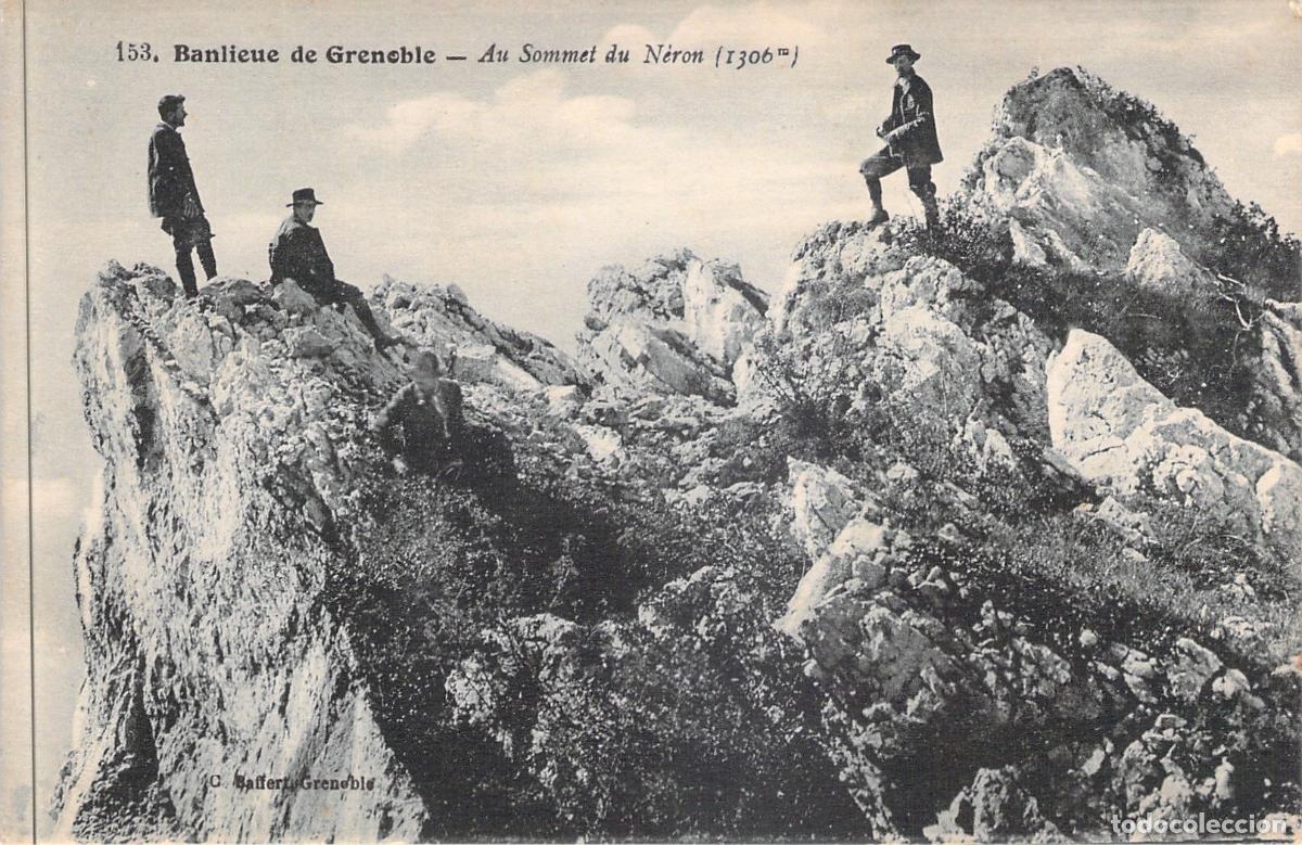 Cartoline: Postal de Grenoble: Excursionistas en la Cima del N&eacute;ron