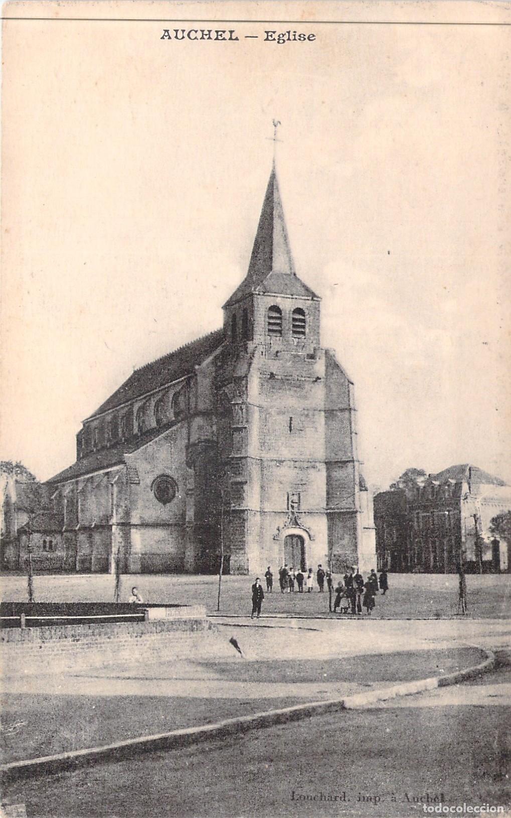 Postkarten: Postal de la Iglesia de Auchel, Francia