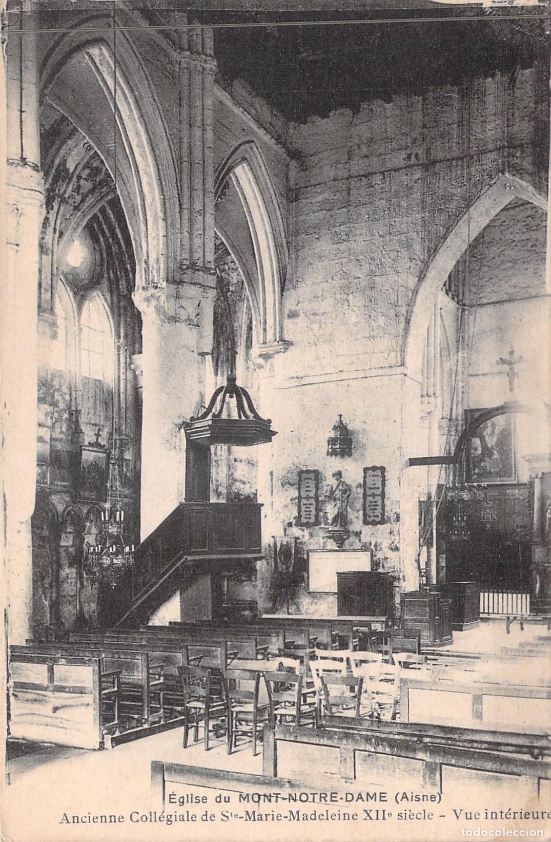 Postkarten: Postal de la Iglesia Mont-Notre-Dame en Aisne, Francia