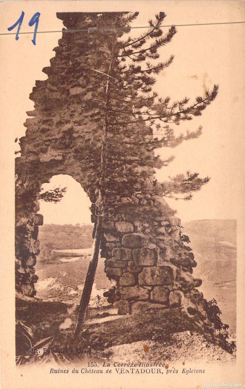 Postales: Postal de las Ruinas del Castillo de Ventadour, Corr&egrave;ze, Francia