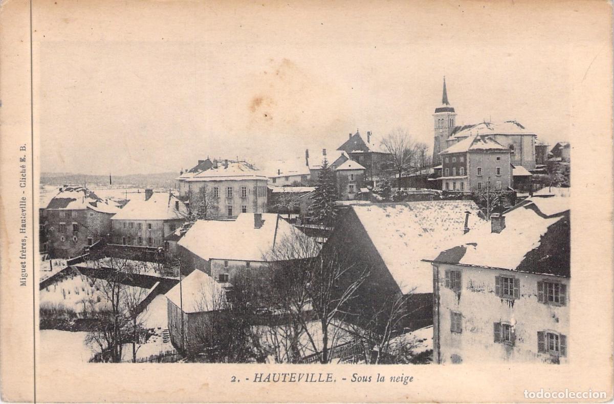 Postales: Postal de Hauteville Francia bajo la Nieve Paisaje de Invierno